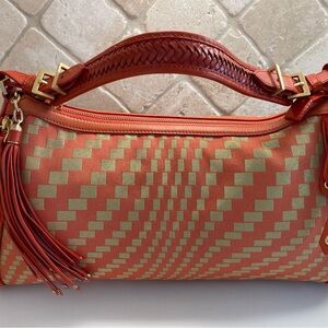 Cole Haan Designer East West Orange and Gold Women's Bag